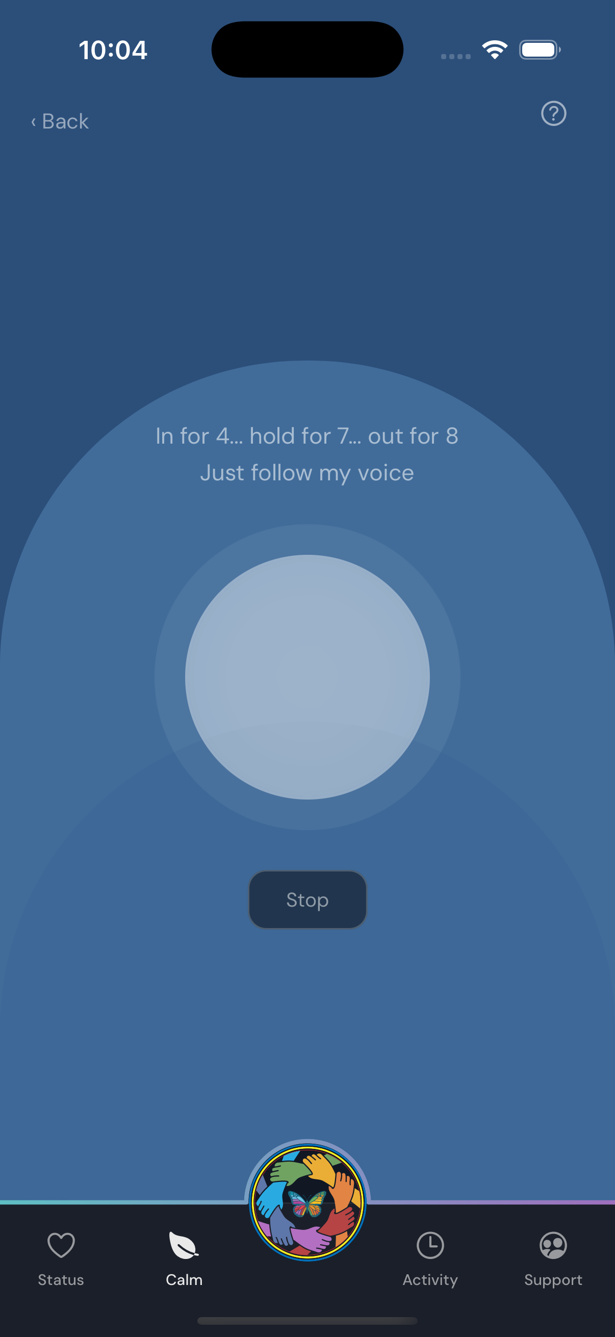 Guided breathing exercise